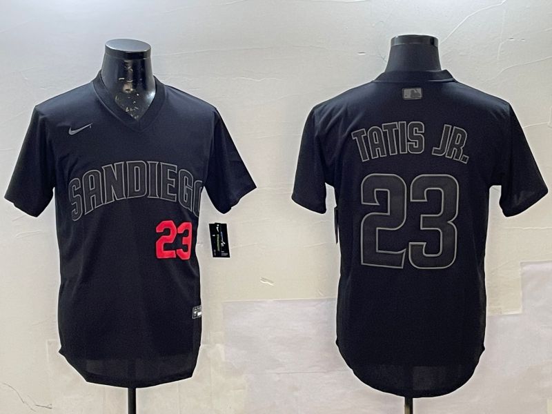Men San Diego Padres #23 Tatis jr Black Throwback Game 2025 Nike MLB Jersey style 2